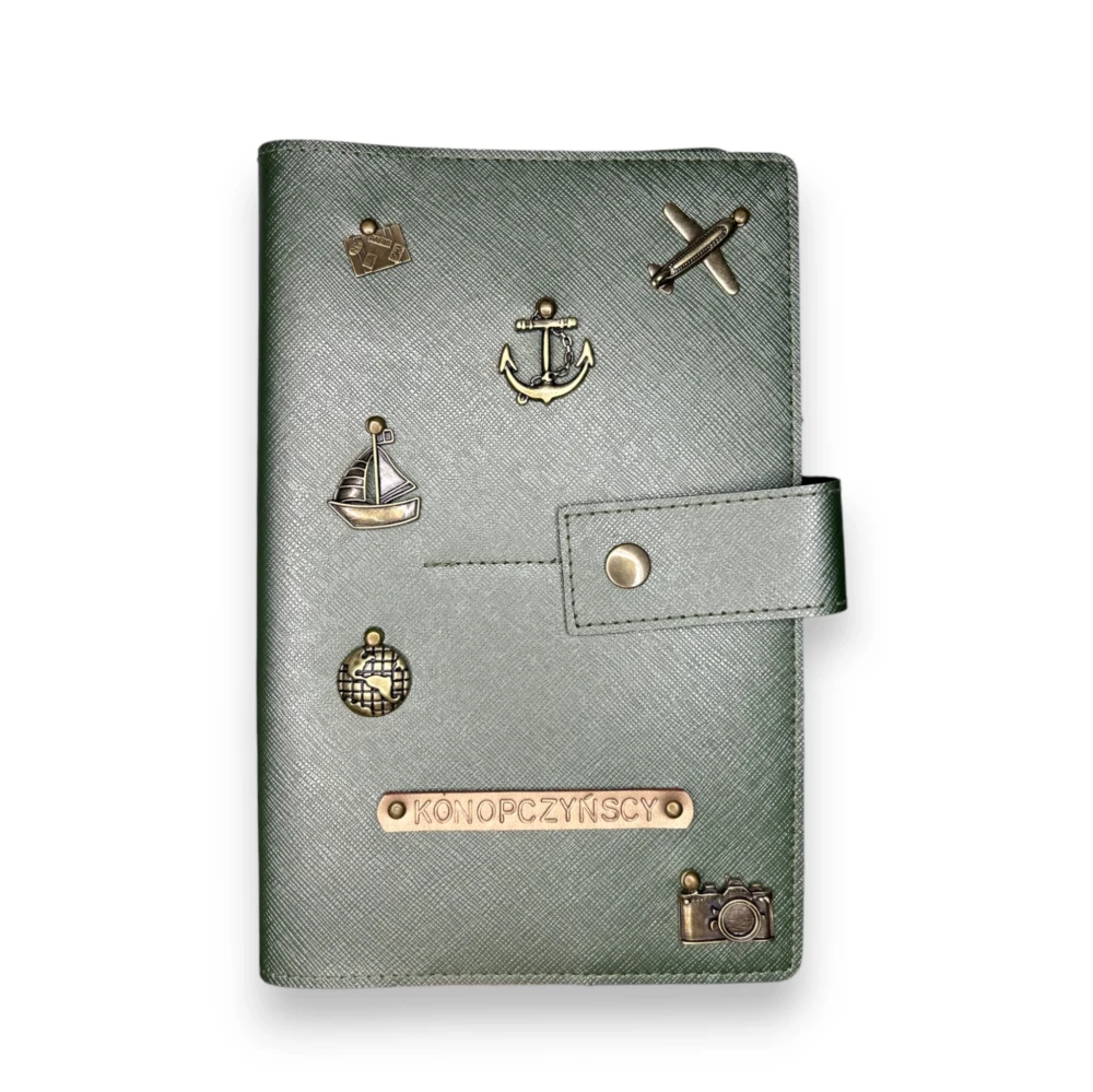 Etui na paszport rodzinne - OLIWKOWE