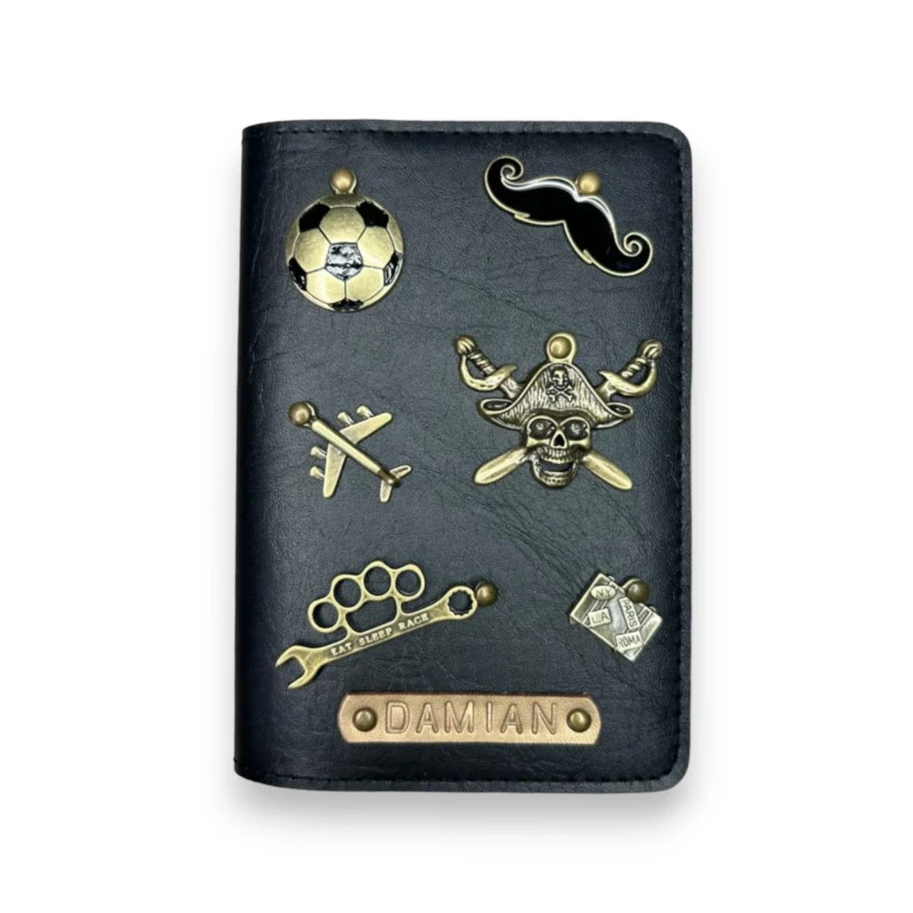 Etui pokrowiec na paszport karty kredytowe bilety dokumenty gładka czerń (2).webp