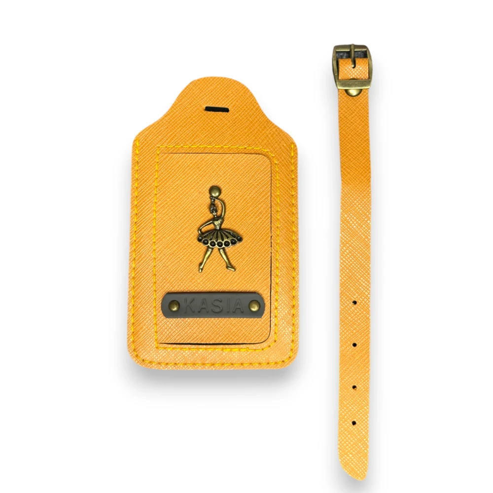 personalizowana zawieszka do bagażu pomarańczowa.webp