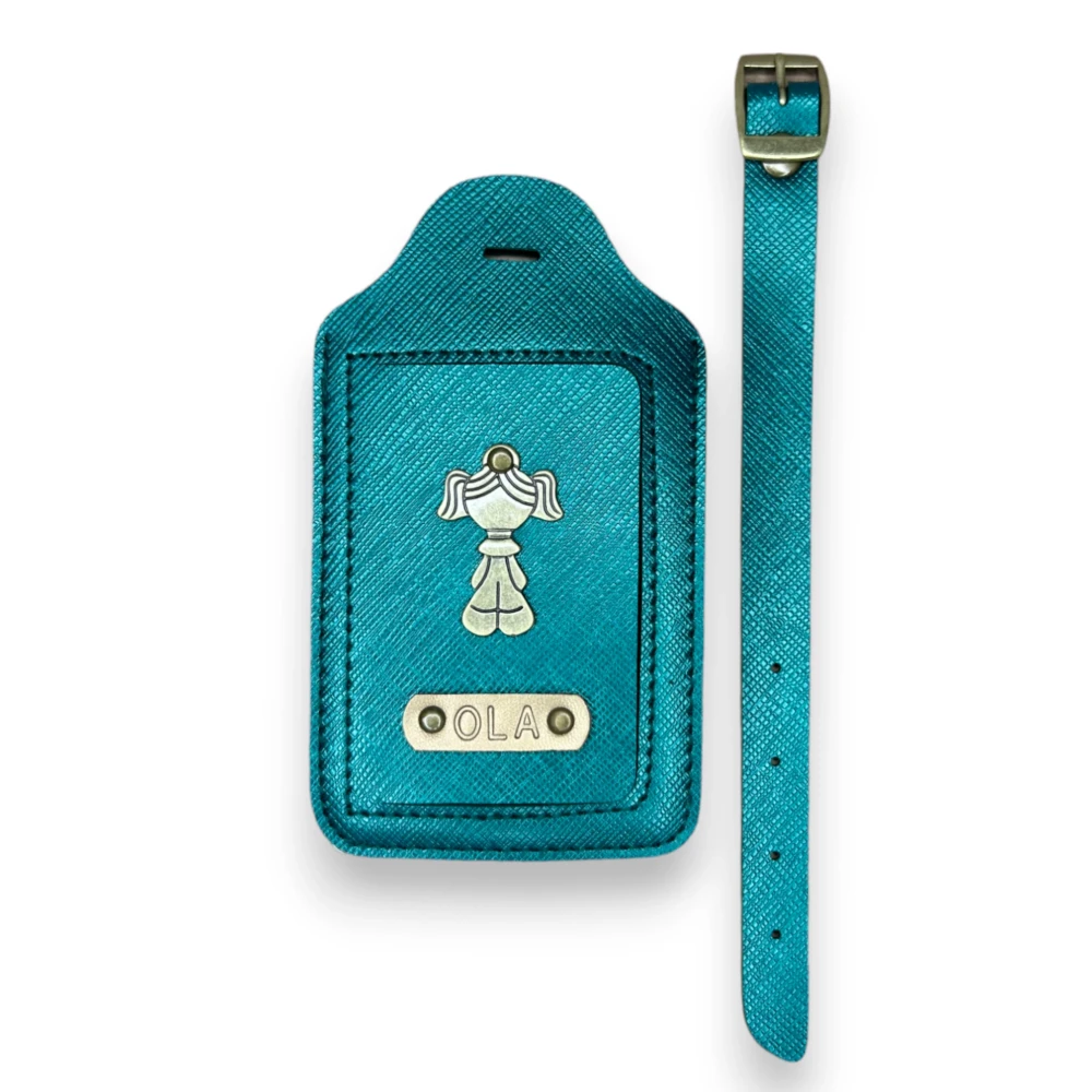 personalizowana zaiweszka do bagażu szmaragdowa.webp