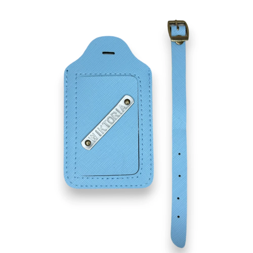 personalizowana zawieszka do bagażu  błękitna.webp