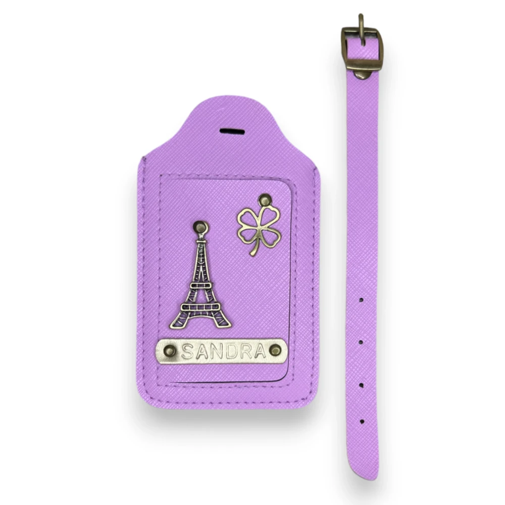 personalizwana zawieszka do bagażu identyfikator do walizki liliowy prezent dla podróżnika.webp