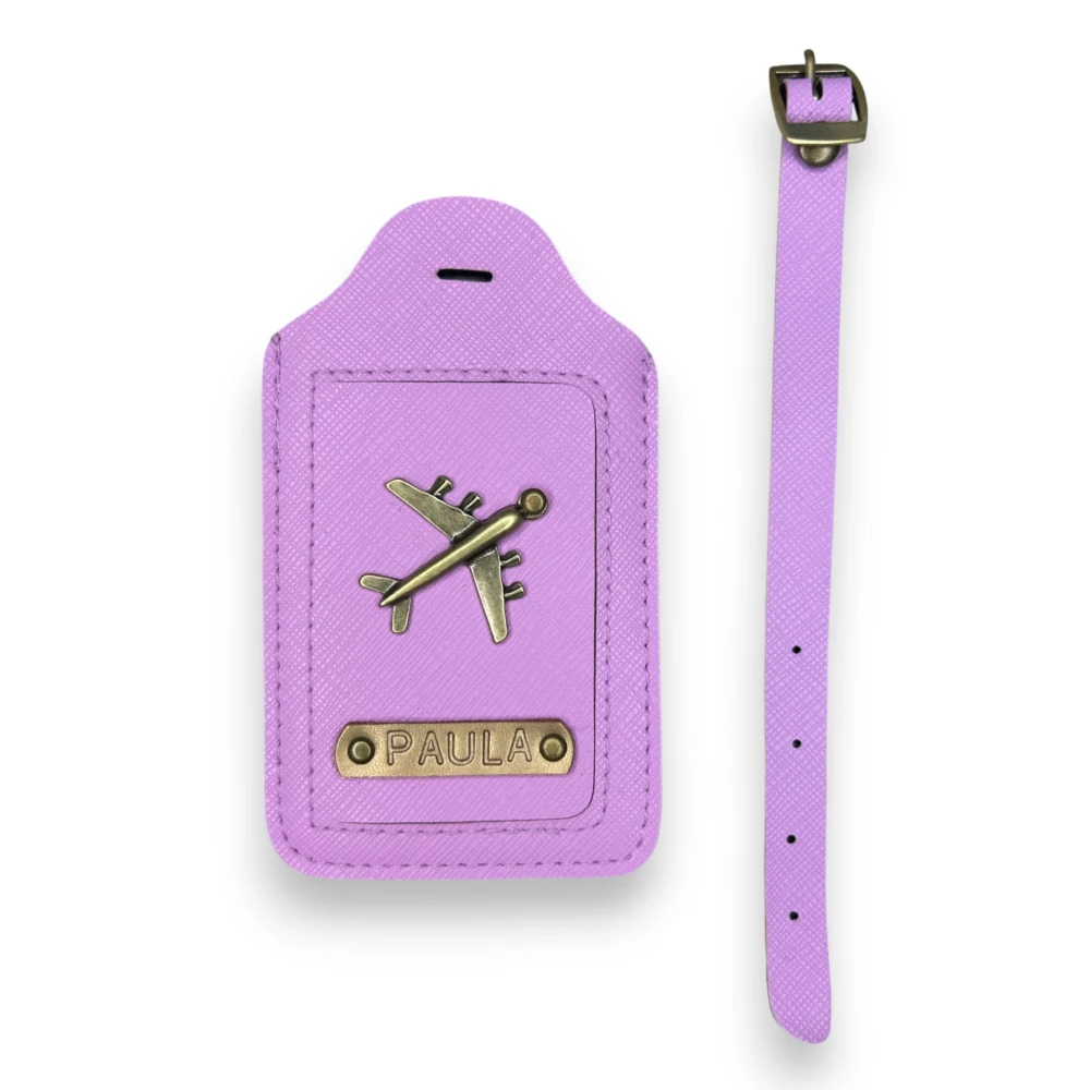personalizwana zawieszka do bagażu identyfikator do walizki liliowy.webp