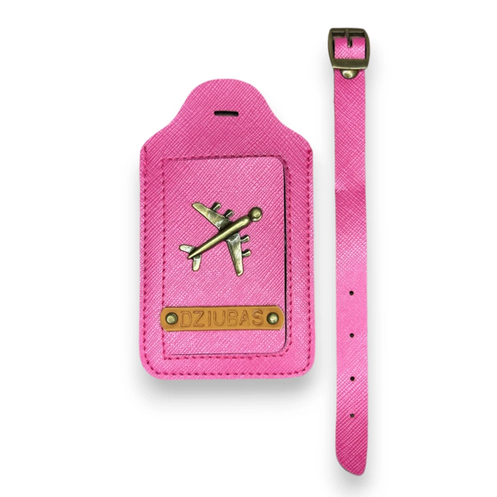 Personalizowana zawieszka do walizki różowa.webp