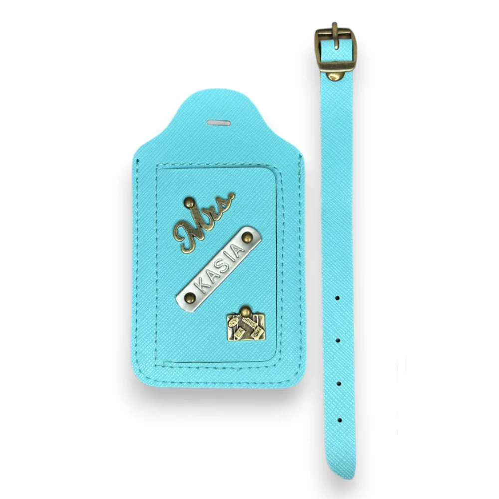 personalizowana zawieszka do bagażu turkusowa.webp