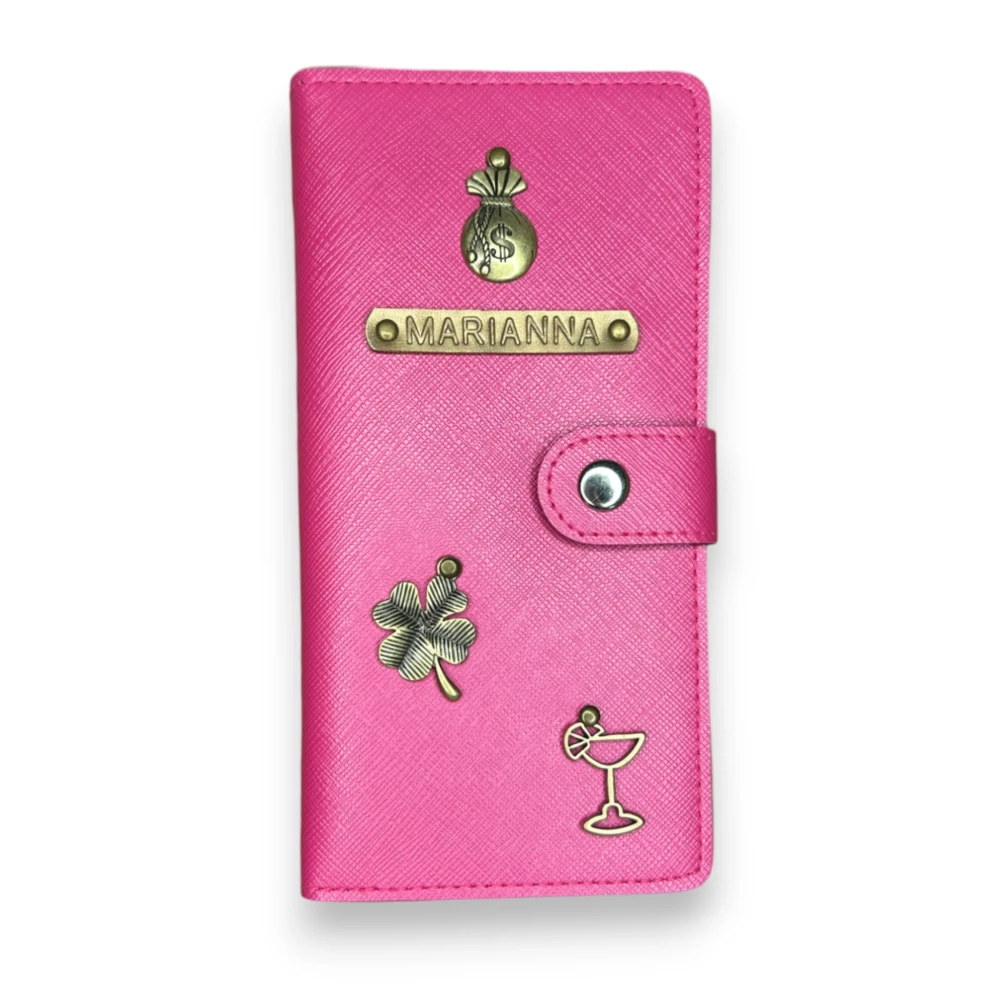 personalizowany portfel na zatrzask - różowy.webp