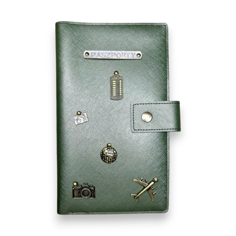Etui na 6 paszportów - OLIWKOWE