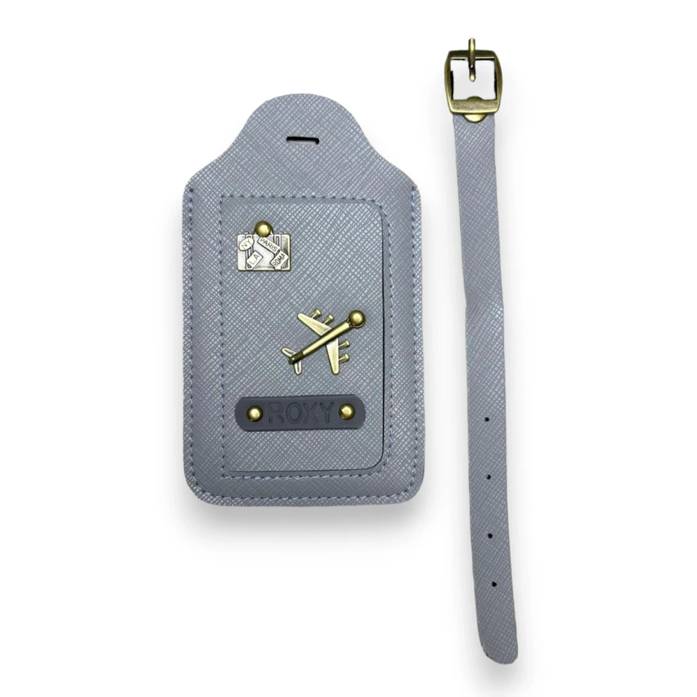 Zawieszka do bagażu szara samolot walizka.webp