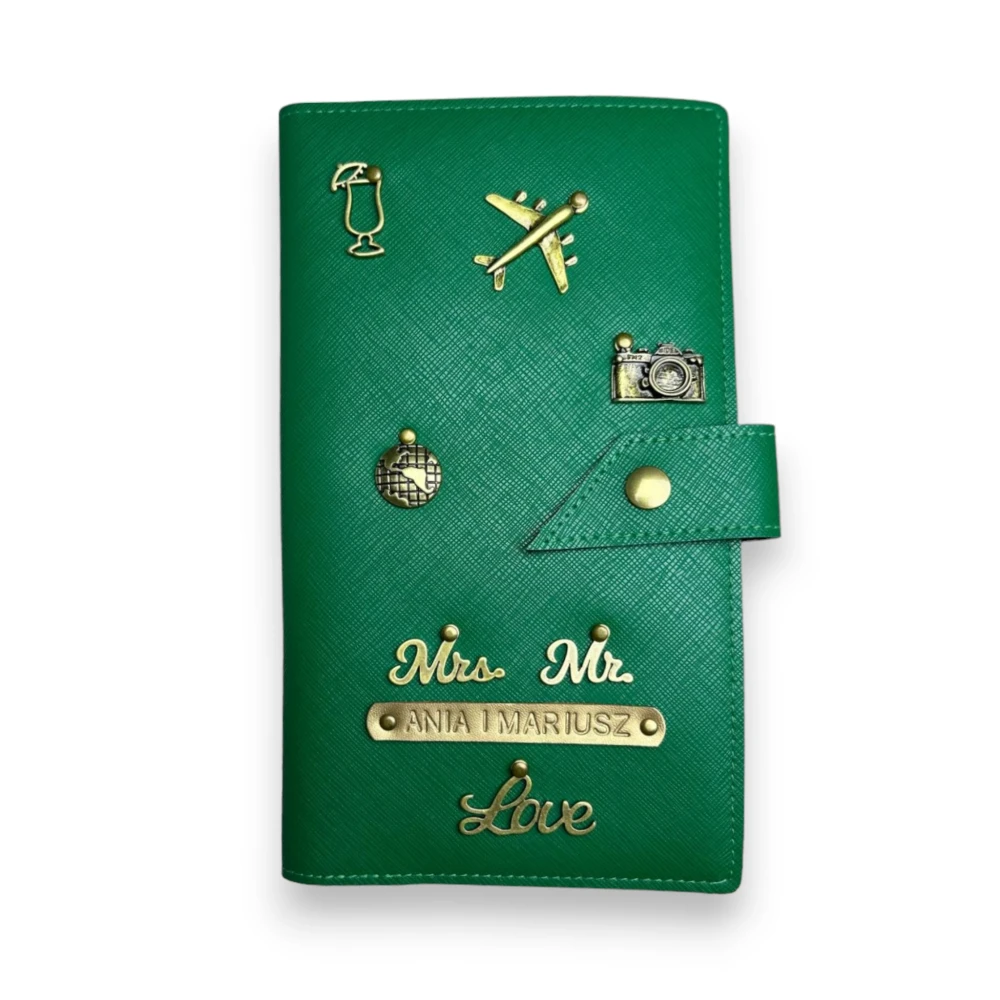etui na 2 paszport - ciemna zieleń.webp