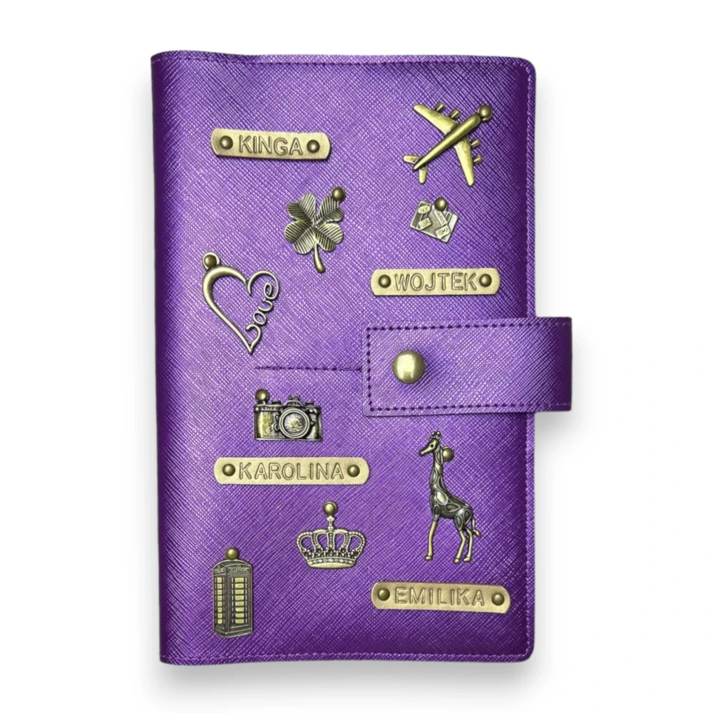 Etui na paszport rodzinne - FIOLETOWE