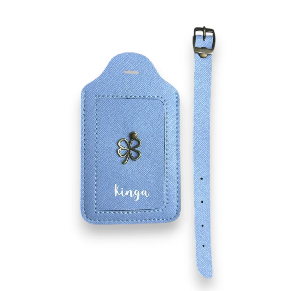 zawieszka do bagażu - błękitna- nadruk folią-.webp