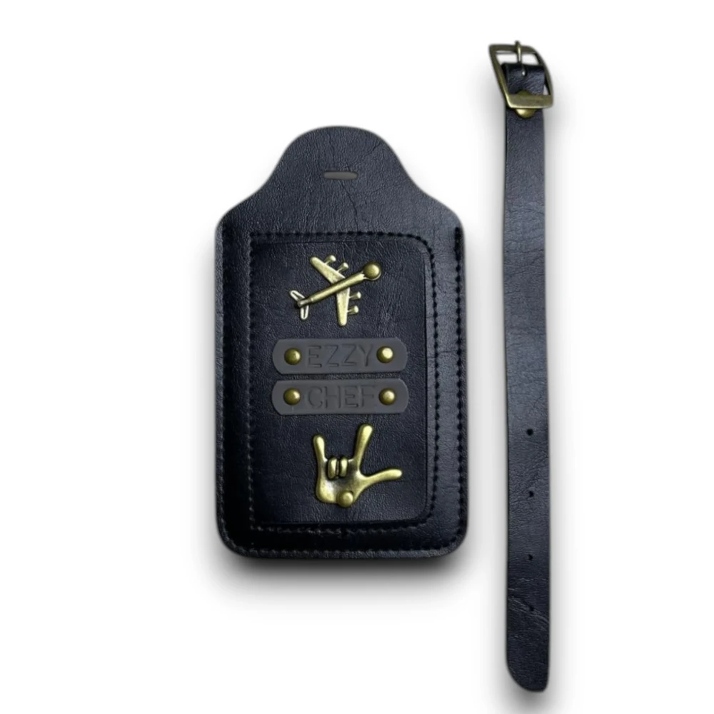 zawieszka do bagażu - gładka czerń.webp