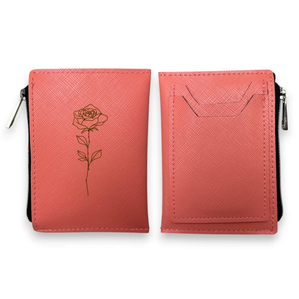etui na karty z portmonetką łososiowe - grawer laserowy.webp