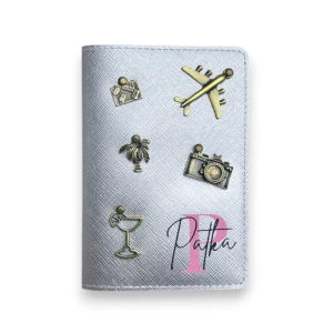 Etui na paszport - SREBRNE