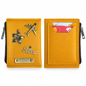 Personalizowane etui na karty z portmonetką - POMARAŃCZOWE