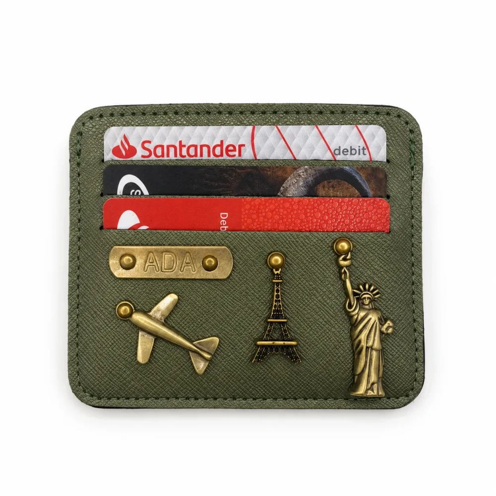 Personalizowane etui na karty - OLIWKOWY.webp