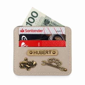 Personalizowane etui na karty - BEŻOWE