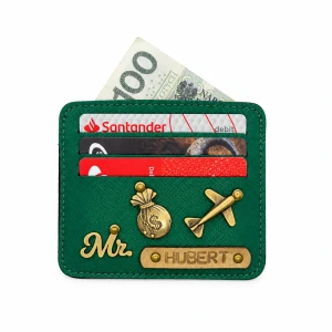 Personalizowane etui na karty - CIEMNA ZIELEŃ