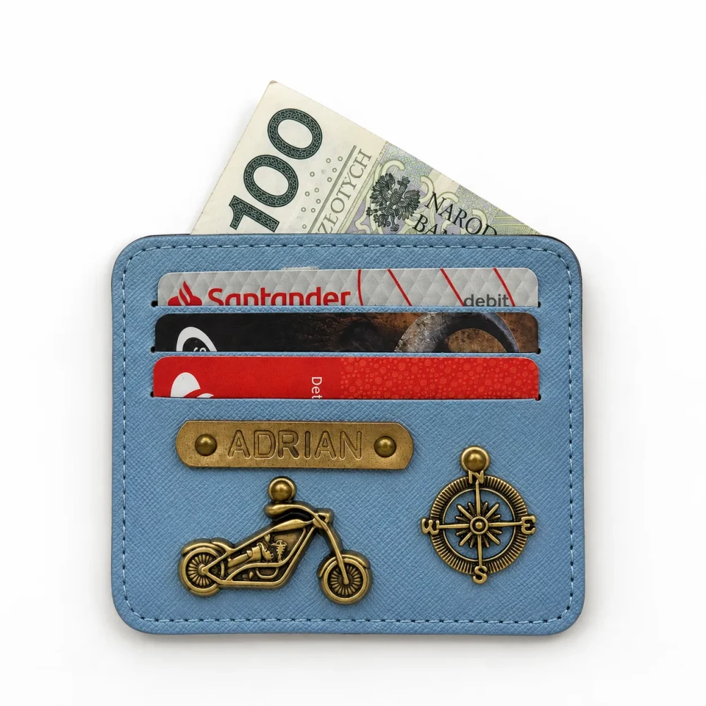 Personalizowane etui na karty - BŁĘKITNE