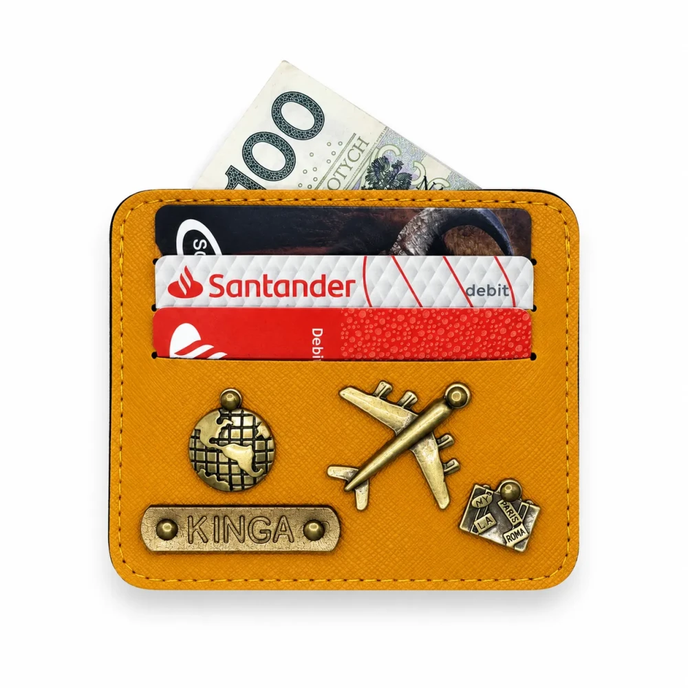 Personalizowane etui na karty - POMARAŃCZOWE.webp