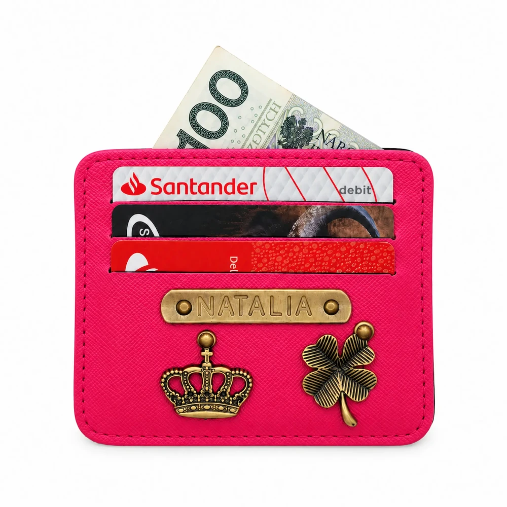 Personalizowane etui na karty - MALINOWE