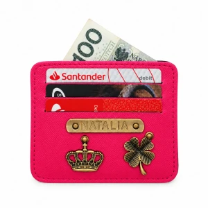 Personalizowane etui na karty - MALINOWE
